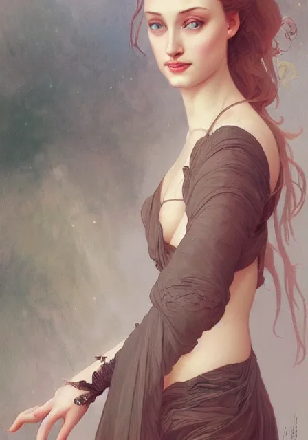 Image similar to sansa angeline jolie, intricate, elegant, highly detailed, digital painting, artstation, concept art, smooth, sharp focus, illustration, art by artgerm and greg rutkowski and alphonse mucha and william - adolphe bouguereau