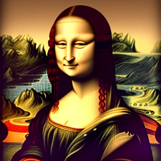 Prompt: The Mona Lisa, by Hirohiko Araki