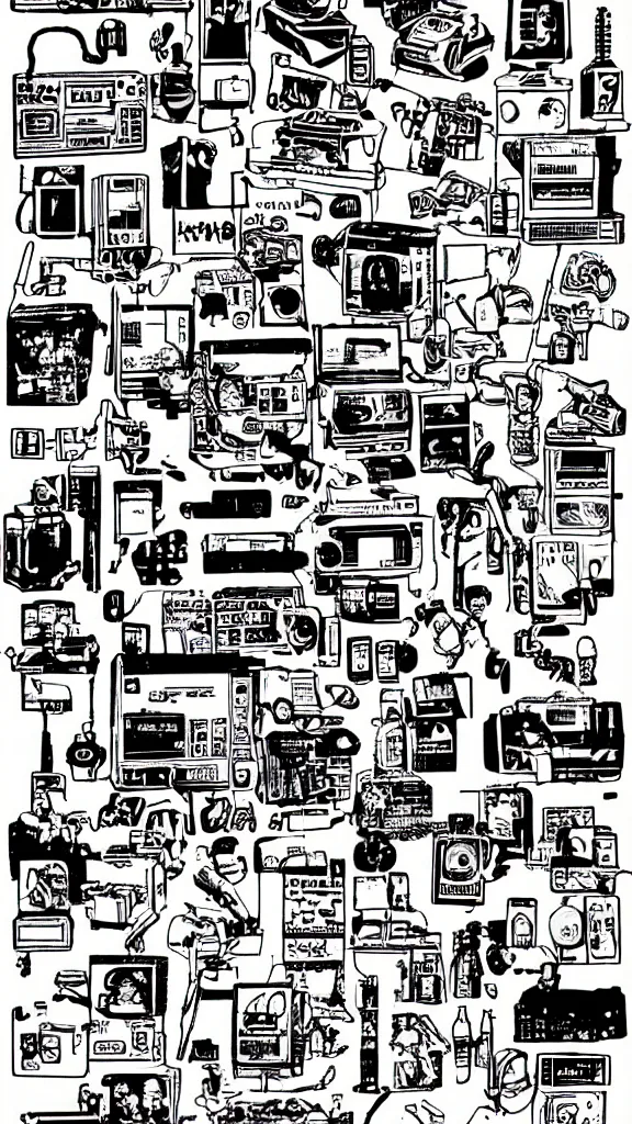 Image similar to 9 0 s clipart collage of y 2 k things, macpaint