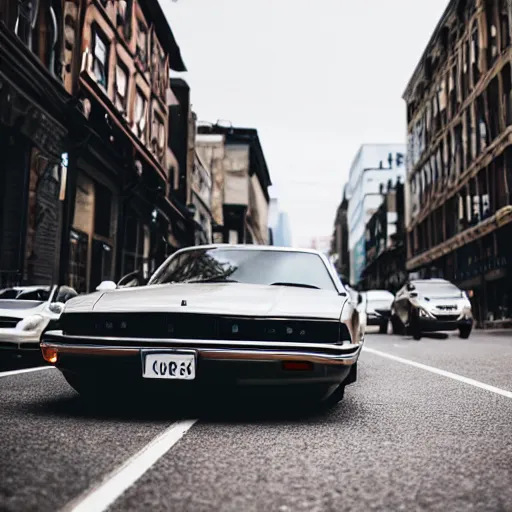 Image similar to a bunch of cars that are sitting in the street, trending on unsplash, stuckism, cityscape, depth of field