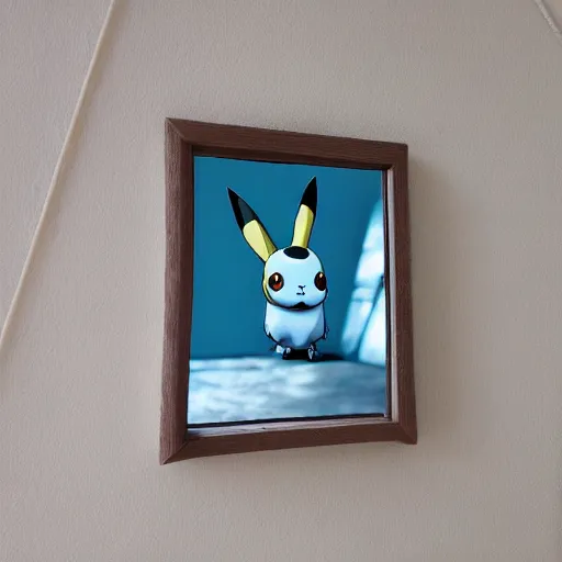 Prompt: a mirror Pikachu