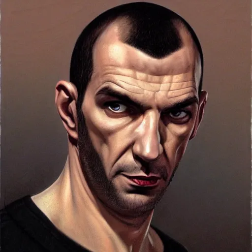 Image similar to niko bellic portrait by gerald brom