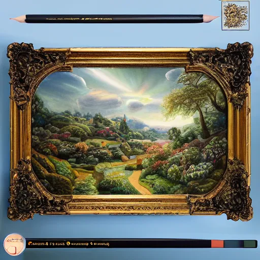 Image similar to dreamscape little countryside landscape colored pencil, highly detailed, highly accurate, deep aesthetic, 8 k, highly ornate intricate details, cinematic lighting, rich colors, ray tracing, hyperrealistic, photorealistic, cinematic landscape, trending on artstation,