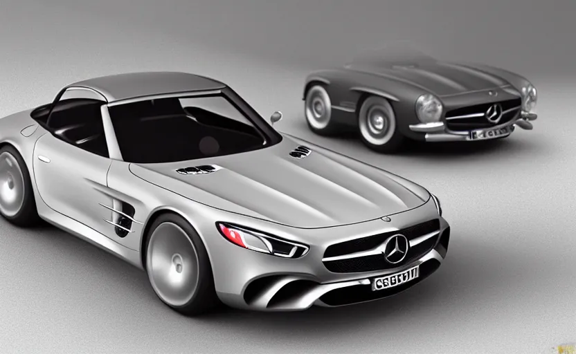 Image similar to “A 2025 Mercedes Benz 300 SL Concept, studio lighting”