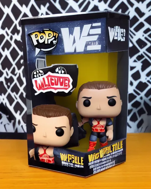 Image similar to A WWE wrestle Funko Pop. Photographic, photography