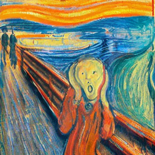 Prompt: The Scream by Vincent Van Gogh and Johannesburg Vermeer, 8k