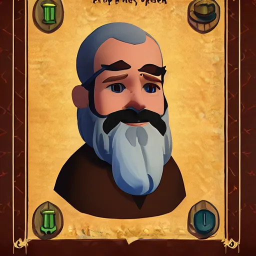 Image similar to bearded priest portrait in the style of civilization 6