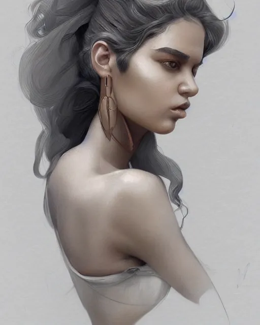 Image similar to a beautiful hyperrealistic Sara Orrego portrait and body in pencil from a photo, by Peter Mohrbacher, technical drawing, blueprint diagram, trending on artstation