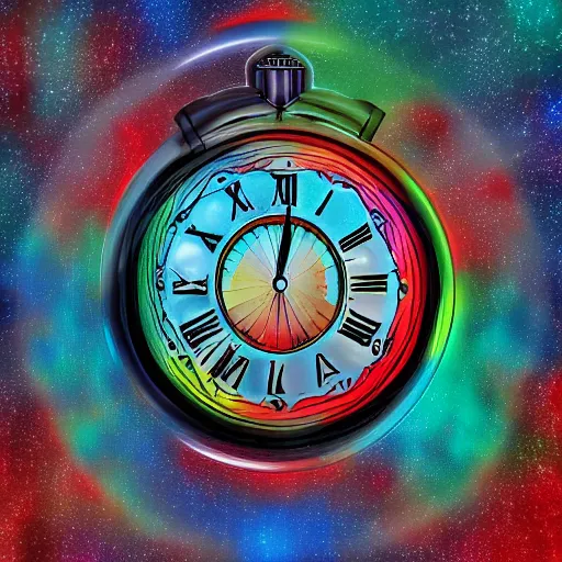 Prompt: what is time, digital art