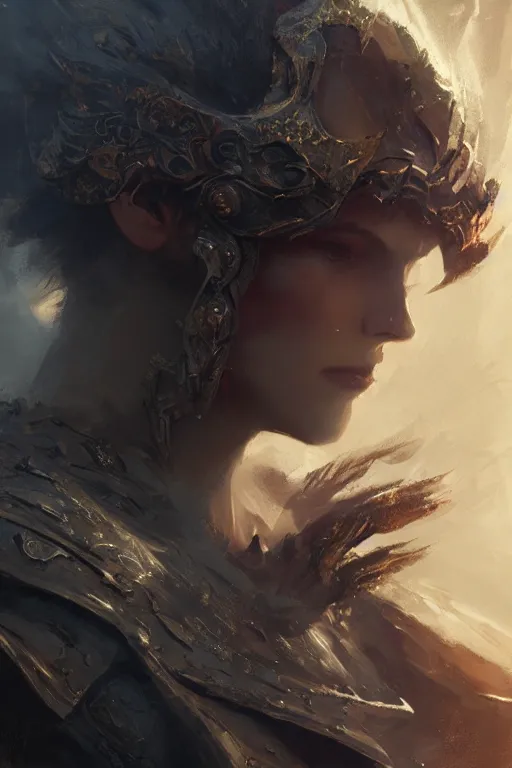 Image similar to Avalon knight, close-up portrait, fierce, intricate, elegant, volumetric lighting, scenery, digital painting, highly detailed, artstation, sharp focus, illustration, concept art, ruan jia, steve mccurry