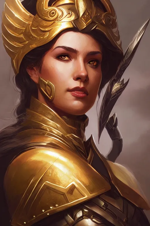 Image similar to amazon valkyrie athena, d & d, fantasy, portrait, highly detailed, headshot, digital painting, trending on artstation, concept art, sharp focus, illustration, art by artgerm and greg rutkowski and magali villeneuve