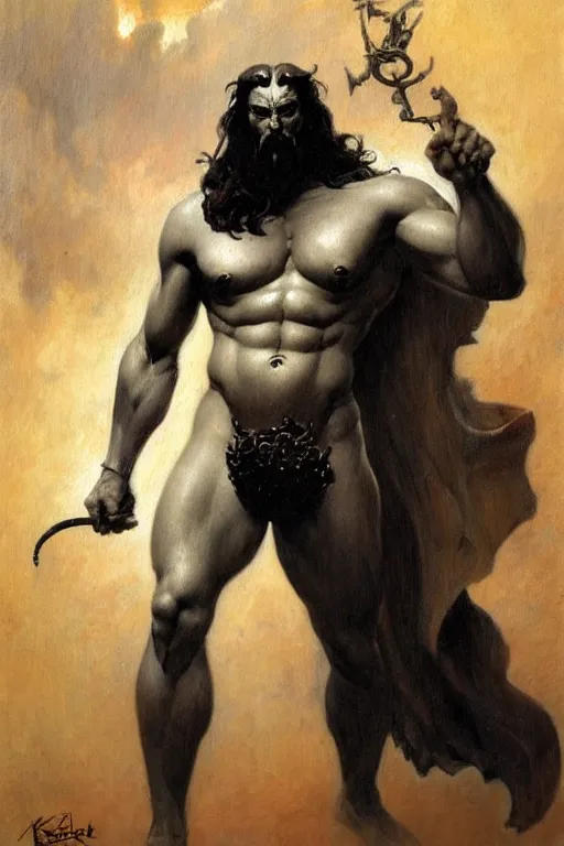 Image similar to zeus, monster, character design, painting by gaston bussiere, katsuya terada, frank frazetta, tom of finland, trending on artstation