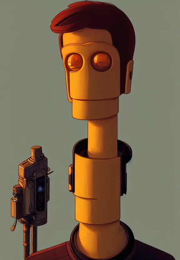 Image similar to portrait of bender from futurama, looking at camera, extremely detailed, digital painting, artstation, concept art, smooth, sharp focus, illustration, ambient lighting, art by greg rutkowski and alphonse mucha and simon stalenhag