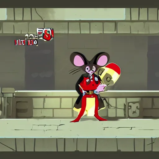 Image similar to a mouse as a boss in the style of shadow fight 2