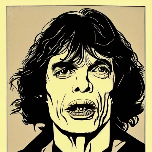 Image similar to individual mick jagger aged 2 4 silk screen butcher billy style