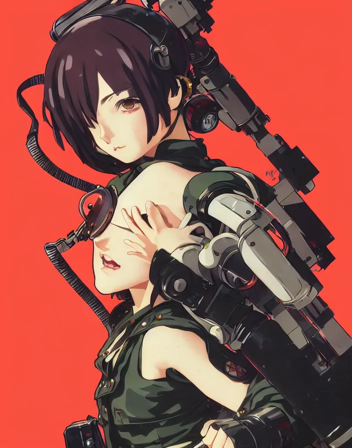 Image similar to ilya kuvshinov anime illustration tank girl, last exile, murata range, fine detail, perfect anime face, dramatic lighting, dynamic composition, art deco, cel shading, vivid, rich texture, yoshinari yoh, alphonse mucha, ( ( ( colorful ) ) )