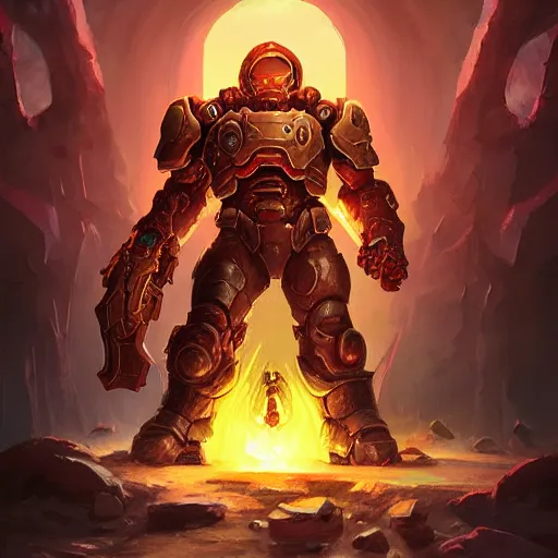 Image similar to doom slayer fantasy art heartstone video game icon, 2 d game art gta cover, official fanart behance hd artstation by jesper ejsing, by rhads, makoto shinkai and lois van baarle, ilya kuvshinov, rossdraws