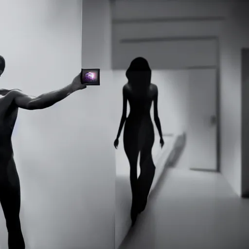 Image similar to perfume ad man on morgue, night, black, noir, tv commercial