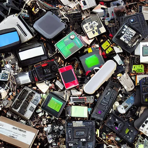 Prompt: e - waste color photograph