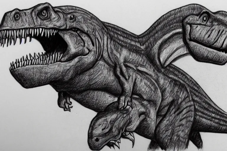 Image similar to ( tyrannosaurus, t - rex, dinosaur ) drawing