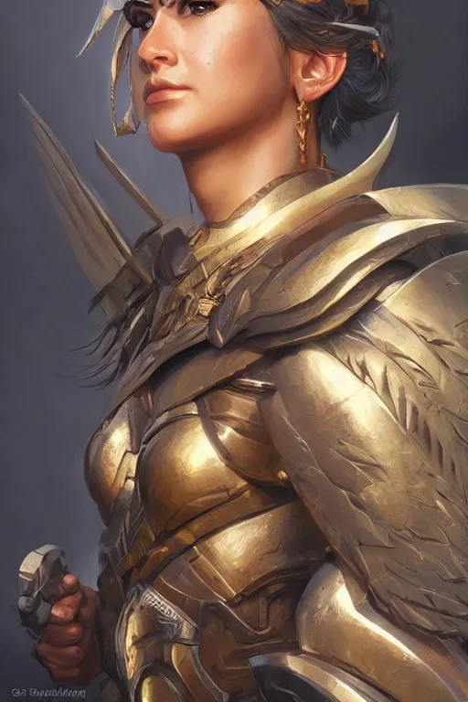 Image similar to amazon valkyrie athena, d & d, fantasy, portrait, highly detailed, headshot, digital painting, trending on artstation, concept art, sharp focus, illustration, art by artgerm and greg rutkowski and magali villeneuve