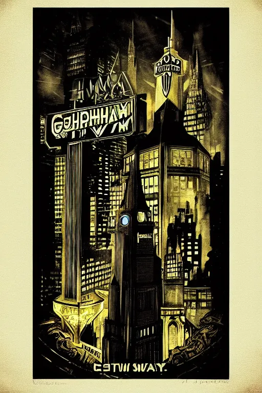 Image similar to gotham city, aesthetic, fantasy, bioshock pop art, by mike swiderek, jorge lacera, ben lo, tyler west,, ultrarealistic, sharp focus, intricate, ultra high definition details, shadow effect