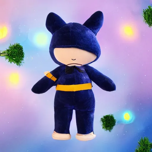 Image similar to blue snappy gifts mascot from snappy. com as plush doll in magical forest, gifts, dark atmosphere, high detail, soft lighting, 8 k