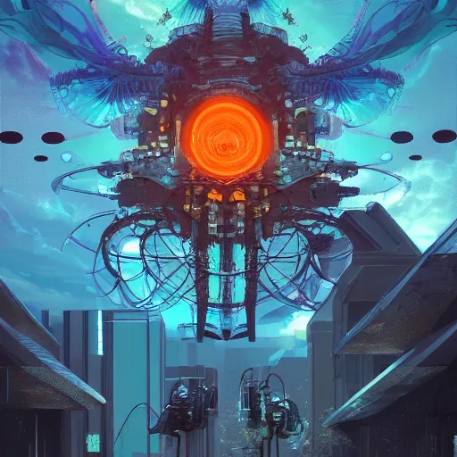 Prompt: hank hill, ancient high tech, cyberpunk, dystopian, jellyfish phoenix dragon, butterfly squid, burning halo, intricate artwork by Tooth Wu and wlop and beeple, greg rutkowski, very coherent symmetrical artwork, cinematic, hyper realism, high detail, octane render, unreal engine, 8k, Vibrant colors, Smooth gradients, High contrast, depth of field, aperture f1.2