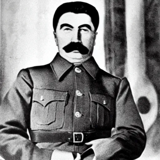 Prompt: Joseph Stalin on his knees