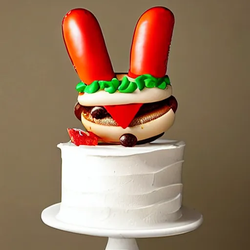 Prompt: hotdog cake topper