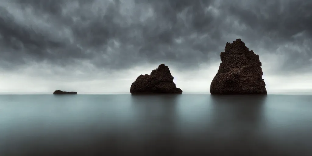 Image similar to Beautiful beach, by Dante Alighieri, by Zdzisław Beksiński, wide angle, dramatic light, ultra realistic, HDR, extremely moody lighting, 8K