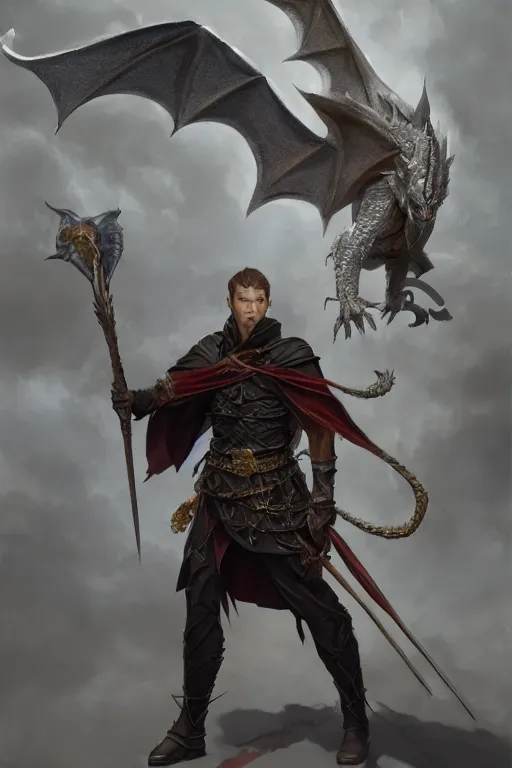 Image similar to dungeons and dragons evil wizard with dragon wings character full body side profile portrait, dramatic light, dungeon background, 2 0 0 mm focal length, painted by stanley lau, painted by greg rutkowski, painted by stanley artgerm, digital art, trending on artstation