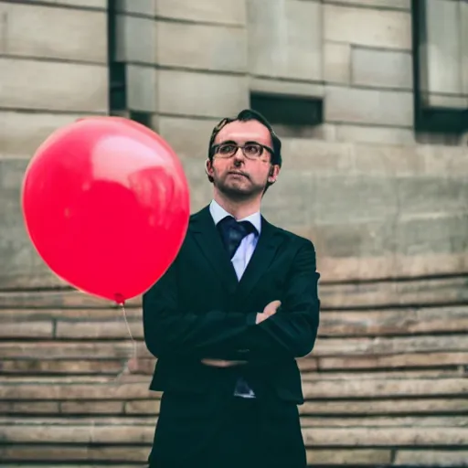 Image similar to photo of a french lawyer with birthday balloons