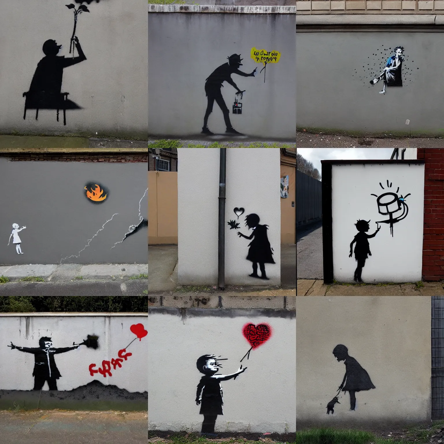 Prompt: banksy graffiti of climate change
