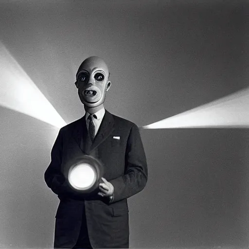 Image similar to man with projector head, 1960 photograph