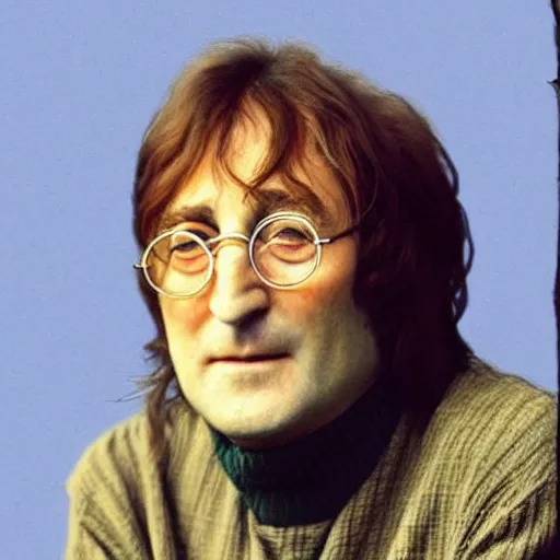 Image similar to A colored colorized real photograph of old John Lennon as an old man in his eighties with short hair in the 2010s, Old John Lennon, taken in the early 2020s, taken on a 2010s Camera, realistic, hyperrealistic, very realistic, very very realistic, highly detailed, very detailed, extremely detailed, detailed, digital art, trending on artstation, headshot and bodyshot, detailed face, very detailed face, very detailed face, real, real world, in real life, realism, HD Quality, 8k resolution, intricate details, colorized photograph, colorized photo, John Lennon as an old man with short hair, old, old man, headshot and bodyshot, old man that looks like John Lennon with short hair, old guy with short hair