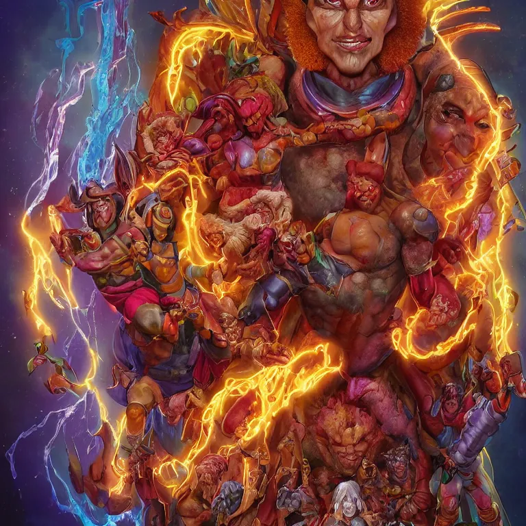 Image similar to octane render portrait by wayne barlow and carlo crivelli and glenn fabry, a photorealistic version of the thundercats covered in dripping colorful wax inside a candlelit thundercats metallic futuristic base, ray traced lighting, very short depth of field, bokeh