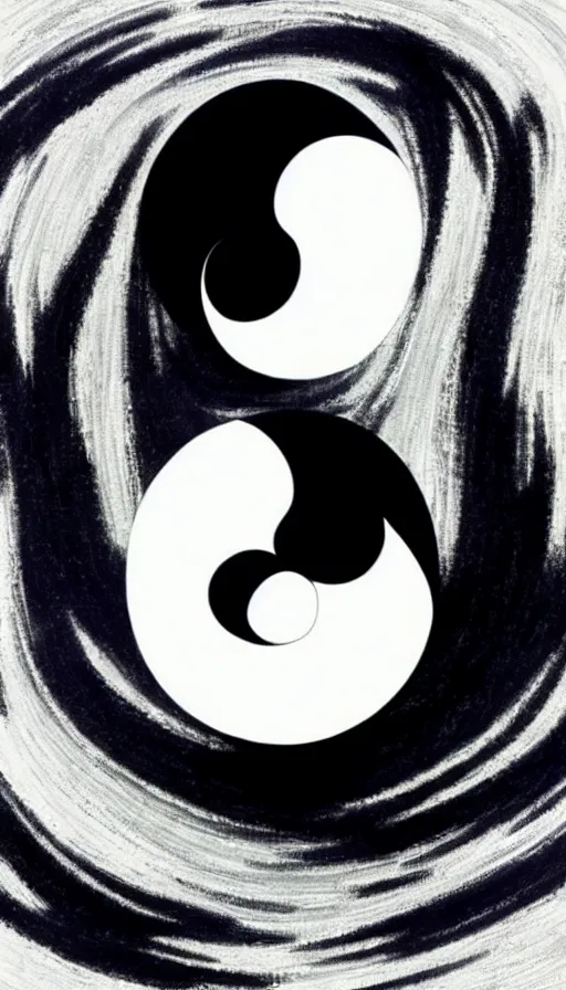 Prompt: Abstract representation of ying Yang concept, by Hideaki anno