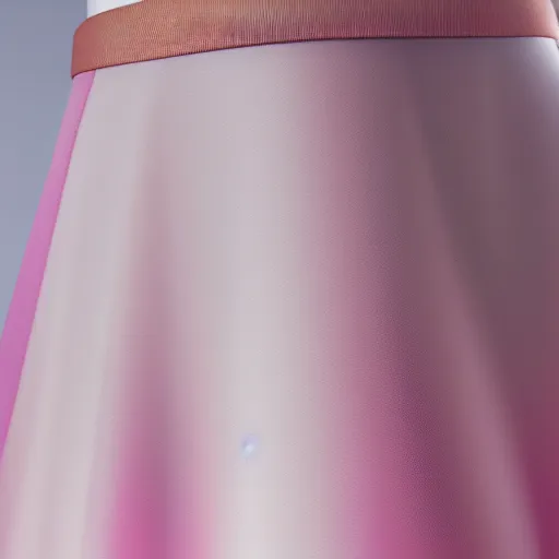 Image similar to a skirt ,silk and cotton,pink and light yellow,layers,long design,white belt,3d render ,fashion design ,highly detailed, hyper realistic,keyshot render,octane render,hdri, 4k -