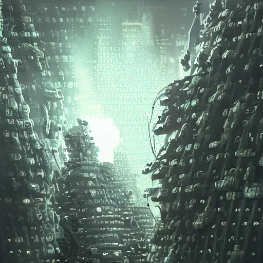 Prompt: a massive cloud of little black nanobots, Cyberpunk, Sci-fi Art