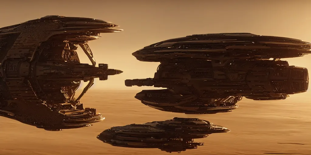 Prompt: spaceship from the movie dune, 2 0 2 1 cinematic 4 k framegrab, intricate abstract spaceship floating detailed imax