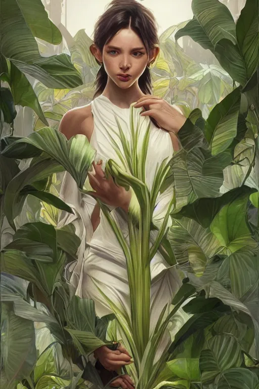 Image similar to ultra realistic illustration, banana plants drawing, white background, elegant, highly detailed, digital painting, concept art, smooth, sharp focus, illustration, art by artgerm and greg rutkowski and alphonse mucha