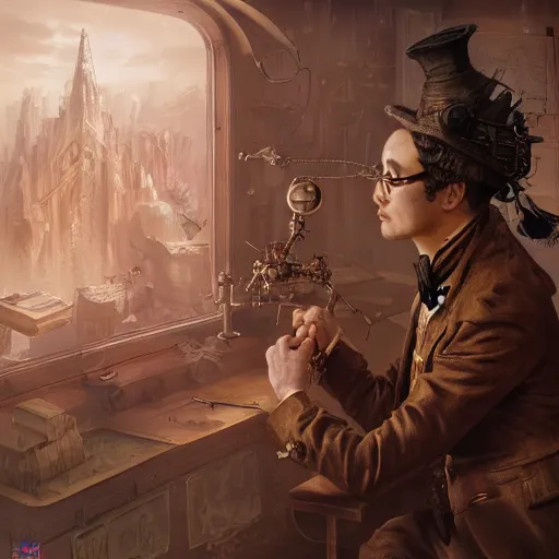 Prompt: steampunk doctor, highly detailed, d & d, fantasy, highly detailed, digital painting, trending on artstation, concept art, sharp focus, illustration, global illumination, shaded, art by artgerm and greg rutkowski and fuji choko and viktoria gavrilenko and hoang lap
