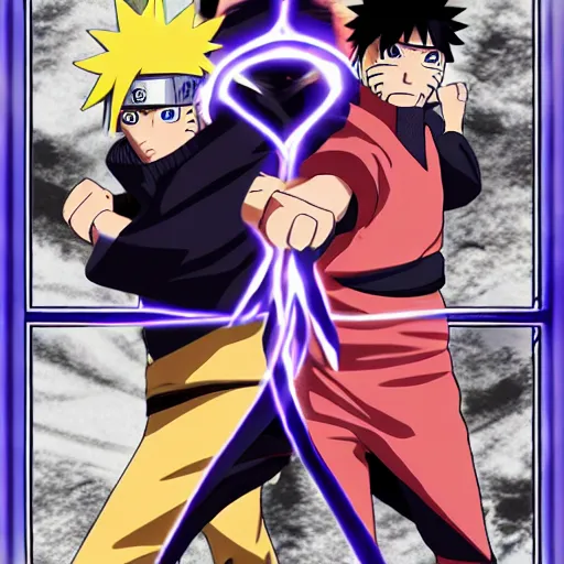 Image similar to naruto fighting sasuke final battle