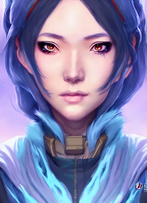 Image similar to Ice Queen in apex legends as an anime character digital illustration portrait design by Ross Tran, artgerm detailed, soft lighting