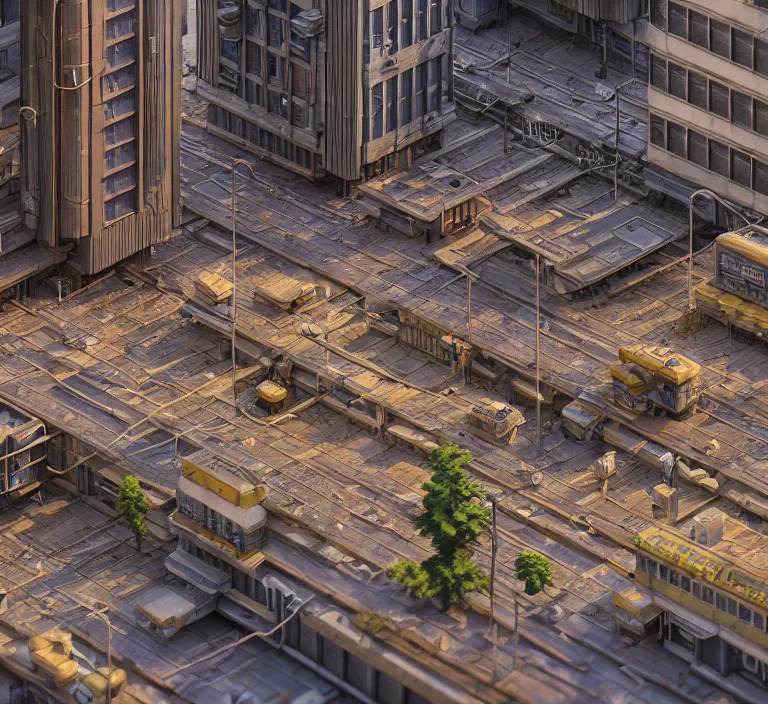 Image similar to hyperrealism photography hyperrealism concept art of highly detailed beavers builders that building highly detailed futuristic ( cyberpunk ) city by wes anderson and hasui kawase and scott listfield sci - fi style hyperrealism rendered in blender and octane render volumetric natural light