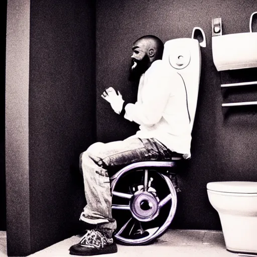 Image similar to MC Ride on the toilet in the bathroom