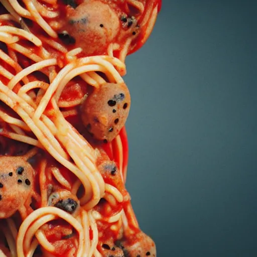 Image similar to Tripophobia spaghetti, holes, flesh, scary, phobia