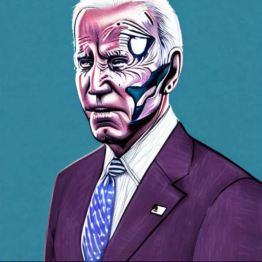 Image similar to bodyhorror portrait of biden who became an ugly retarded lovecraftian monstrosity, photo - realistic, color image, 2 k, highly detailed