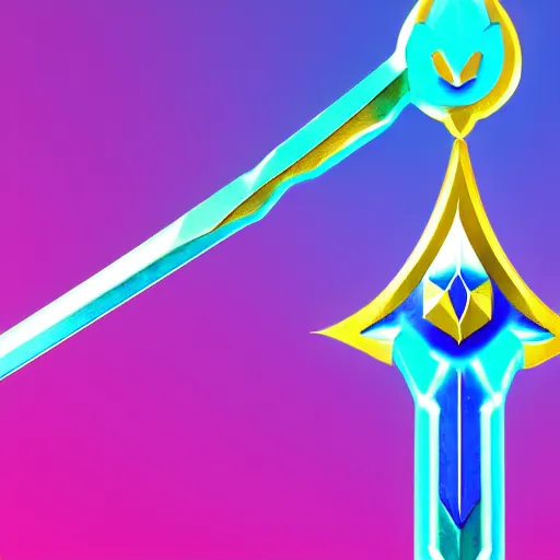 Prompt: the master sword from zelda, trending on artstation, 8k, vibrant, gradient